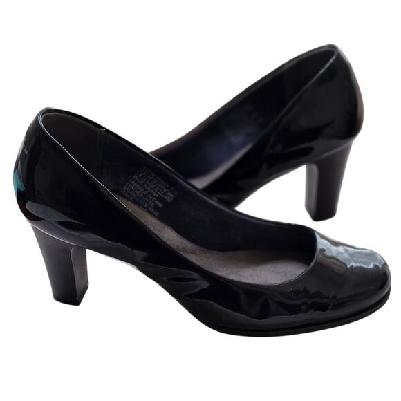 Rockport AdiPrene Navy Patent Leather Women's Shoes With Rubber Sole - Picture 3 of 8